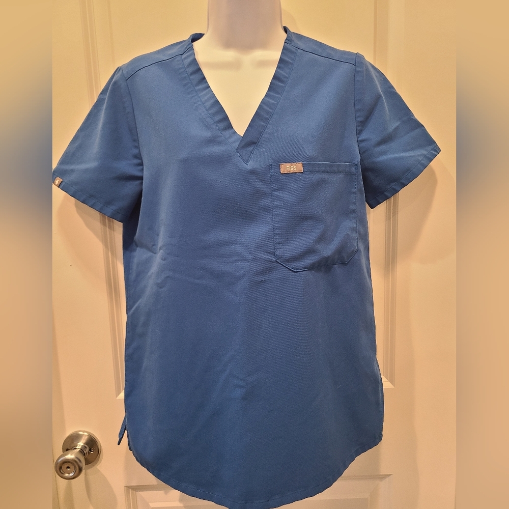 Figs Women's Royal Blue Scrub Top Size Small